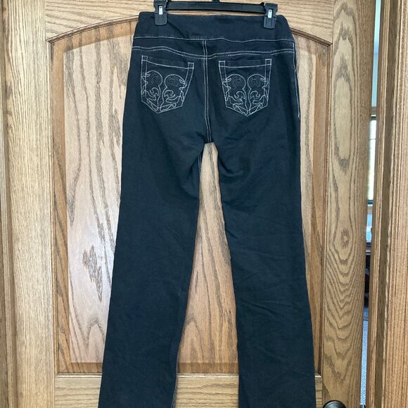 Suko Jeans, Black, Women's size 6, stretchy, elastic waist - Picture 2 of 4